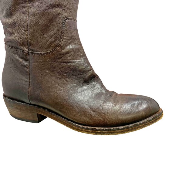 Fatte A Mano per King Brown Leather‎ Tall Riding Boots - Picture 8 of 13